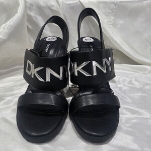 DKNY Black Open Toe Platform Heels - Size 6.5 - NEW